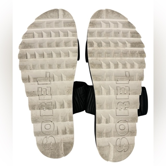 SOREL Roaming Two Strap Slide Slip On Flat Black Sandals Size 10.5 - Picture 8 of 9